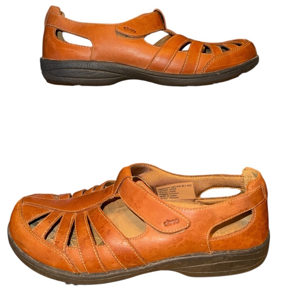 Abeo Pro SmartSystem Tan Leather Fisherman Sandals Velcro Comfort Shoes Size 8.5 - Picture 4 of 9